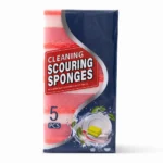 Cleaning Scouring Sponges 5 PCS | Dual Layer Kitchen Sponge | Heavy Duty Scrub + Soft Foam | Multi-Purpose Cleaning