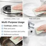 Cleaning Scrub Pads 3 PCS | Reusable Kitchen Cleaning Cloth | Heavy Duty Mesh + Soft Fabric | Multi-Purpose Cleaning - Image 2