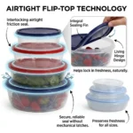 Food Storage Containers Set 7 PCS | Airtight Flip-Top Lids | Kitchen & Pantry Organization | Stackable & Reusable - Image 2