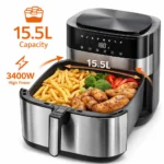 Air Fryer 15.5L 3400W | Large Capacity Digital Air Fryer | 8 Preset Functions | Adjustable Temperature & Timer | Stainless Steel Design - Image 2