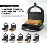 7-in-1 Multi Snack Maker 750W | Sandwich, Waffle, Donut & Grill Plates | Non-Stick | Removable Plates | Easy Cleaning - Image 3