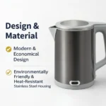 Electric Kettle 1.8L 1500W Fast Boil Stainless Steel | Auto Shut-Off & Boil-Dry Protection | 360° Rotating Base | Cord Storage | Modern Kitchen Kettle - Image 4