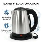 Electric Kettle 1.8L 1500W | Fast Boil Stainless Steel Kettle | Auto Shut-Off & Boil-Dry Protection | 360° Base | Ergonomic Handle - Image 5