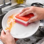 Cleaning Scouring Sponges 5 PCS | Dual Layer Kitchen Sponge | Heavy Duty Scrub + Soft Foam | Multi-Purpose Cleaning - Image 5