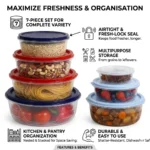 Food Storage Containers Set 7 PCS | Airtight Flip-Top Lids | Kitchen & Pantry Organization | Stackable & Reusable - Image 5